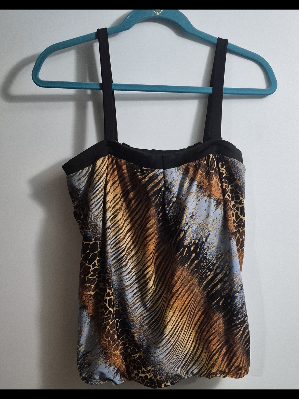 Maxine of Hollywood Brown & Black Animal Print Swim Top
